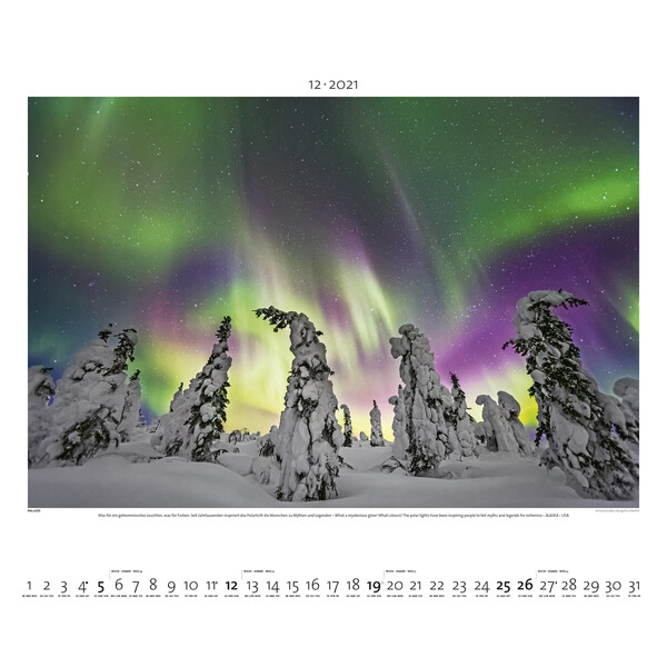 Palazzi Verlag Calendário Aurora Borealis 2021