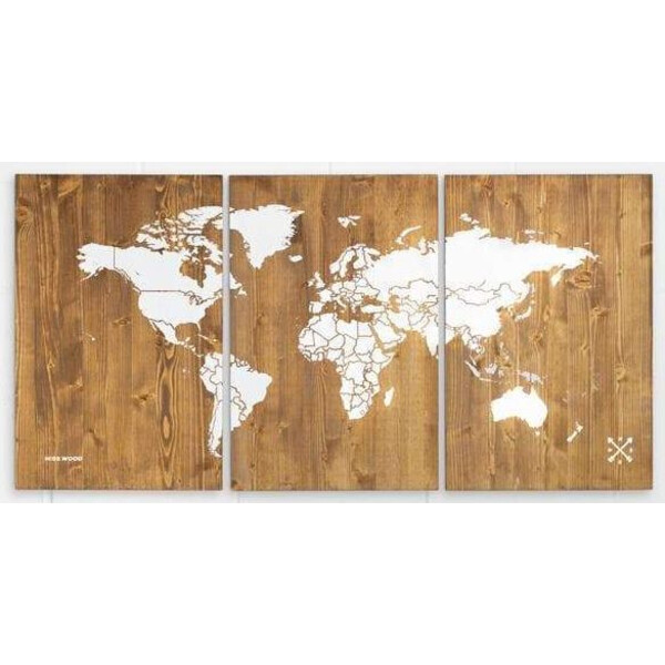 Miss Wood Mapa mundial Woody Map Wooden 120x60