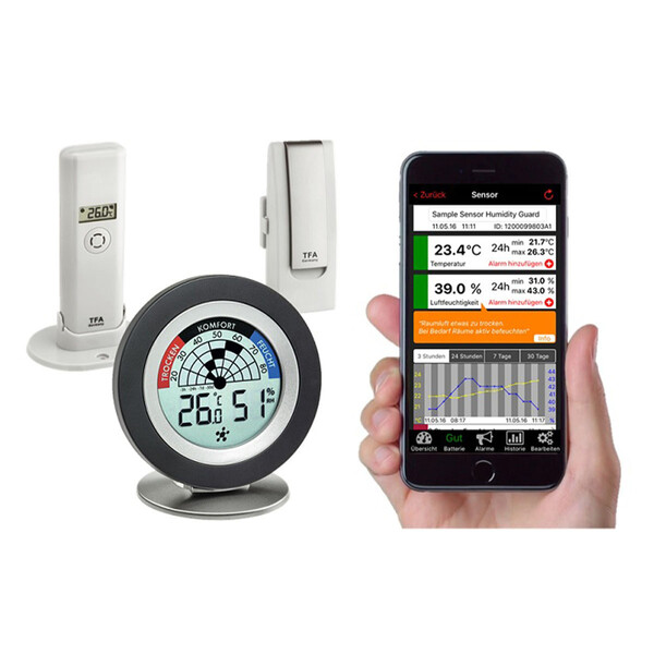 TFA Estação meteorológica Set zur Raumklimaüberwachung mit Lüftungsempfehlung WEATHERHUB COSY RADAR