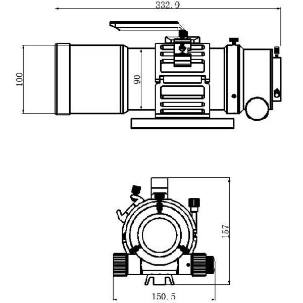 TS Optics Refrator apocromático AP 76/342 EDPH Flatfield OTA