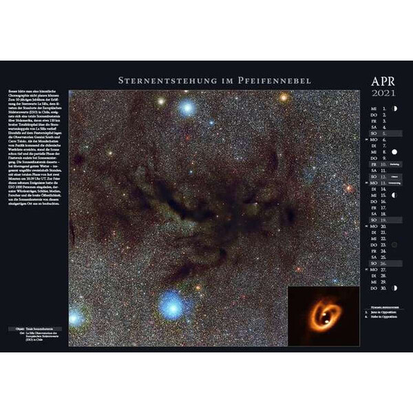 Astronomie-Verlag Calendário Weltraum-Kalender 2021