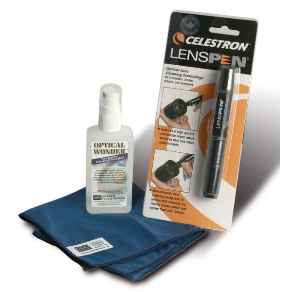 Baader Líquido de limpeza ótica Optical Wonder 100ml com pano e LensPen