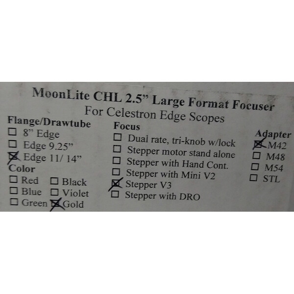 MoonLite Focador Crayford de 2,5" CHL para Edge HD C11/14