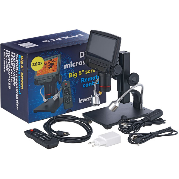 Levenhuk Microscópio DTX RC3, Digital, 5-15x opt., -260x digit.