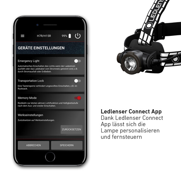 LED LENSER Lanterna para cabeça Assinatura H7R