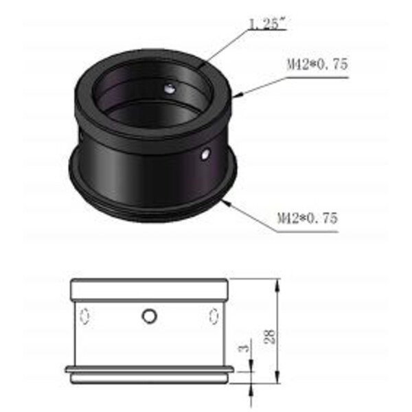 ZWO Adaptadores Adaptador T2/1,25"