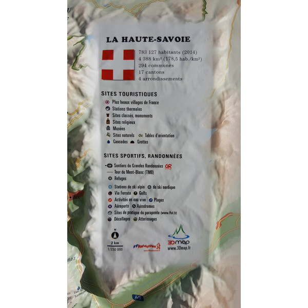 3Dmap Mapa regional Haute Savoie Version été