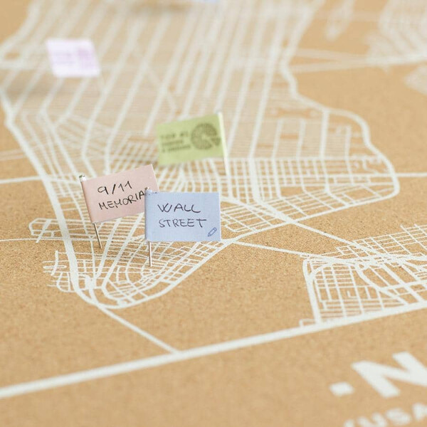 Miss Wood Mapa regional Woody Map Natural New York L White