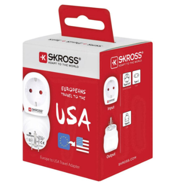 Skross Fonte de alimentação Reiseadapter Europe to USA