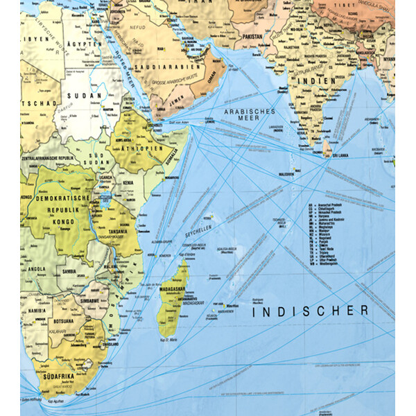 Bacher Verlag Mapa mundial Reiseweltkarte (138x98)