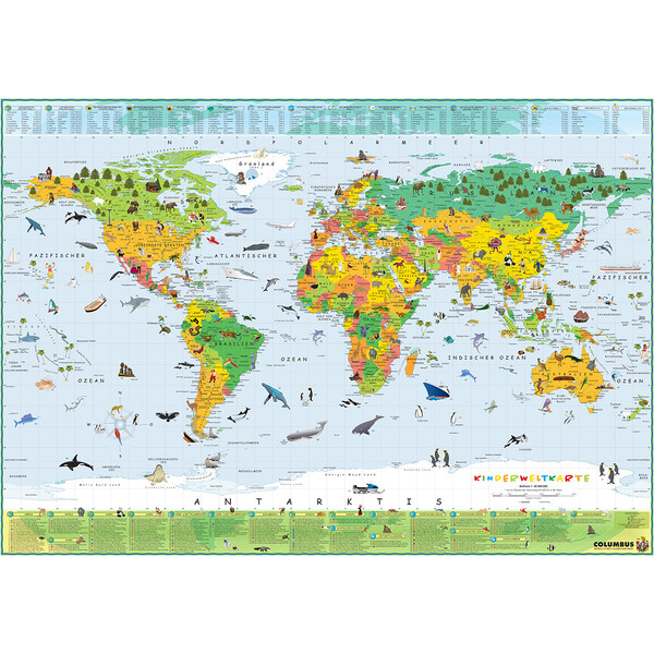 Columbus Mapa para crianças Terra (100x70)