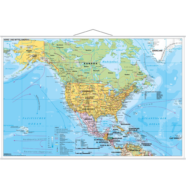 Stiefel mapa de continente Nord- und Mittelamerika politisch (137x89)