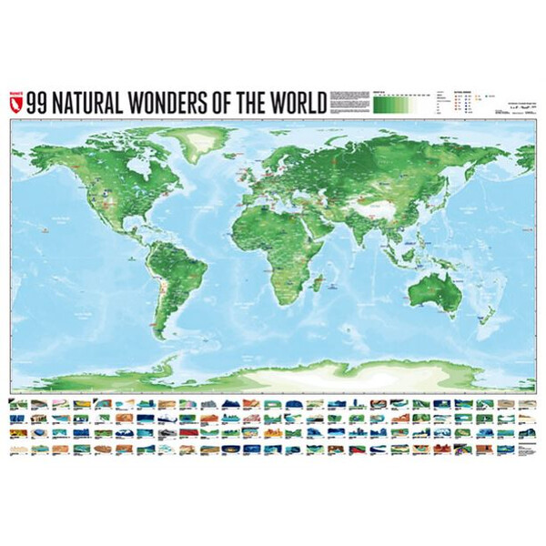 Marmota Maps Mapa mundial 99 Natural Wonders (200x140)