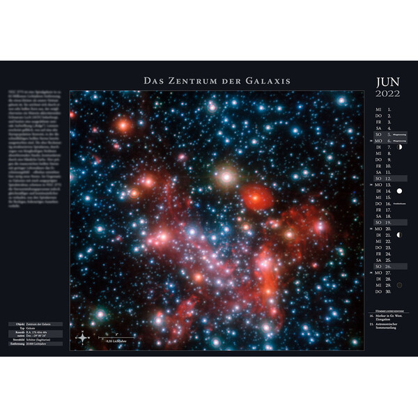 Astronomie-Verlag Calendário Weltraum-Kalender 2022