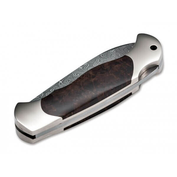 Böker Faca Scout Spearpoint Burl Birch Damascus