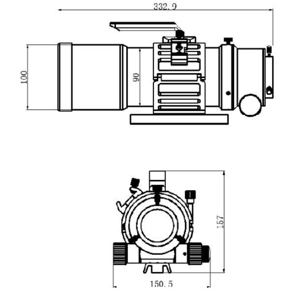 TS Optics Refrator apocromático AP 76/418