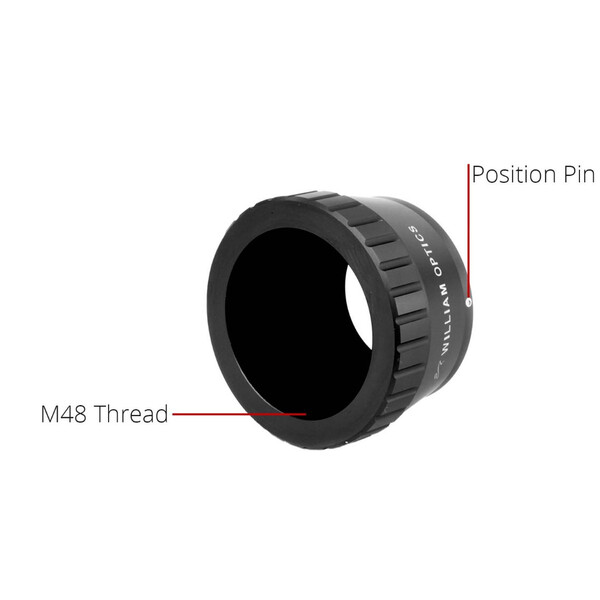 William Optics Adaptador de câmera T-Ring Fuji FX 48mm