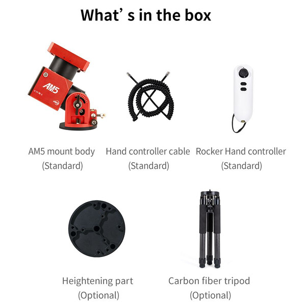 ZWO Montagem AM5 harmonic drive equatorial mount + carbon tripod