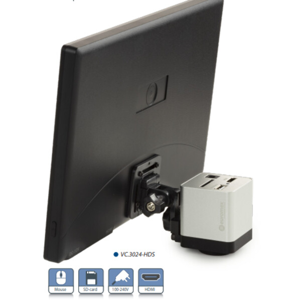 Euromex Câmera HD-Mini com ecrã, VC.3024-HDS, cor, CMOS, 1/2.8, 2MP, HDMI