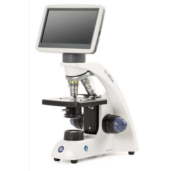 Euromex Microscópio BioBlue, BB.4200-LCD, ecrã LCD de 7 polegadas, Objectivas SMP 4/10/S40x, DIN, 40x - 400x, 10x/18, LED, 1W, Estante de amostra simples