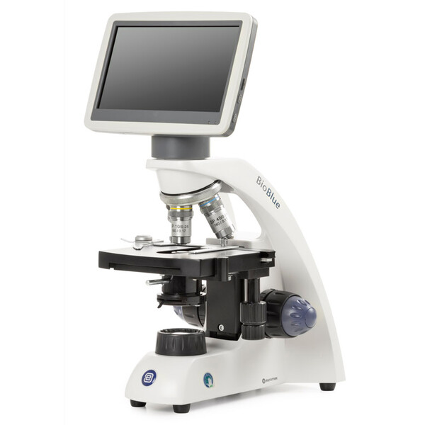 Euromex Microscópio BioBlue, BB.4220-LCD, ecrã LCD de 7 polegadas, Objectivas 4/10/S40x SMP, DIN, 40x - 400x, 10x/18, LED, 1W, Mesa cruzada