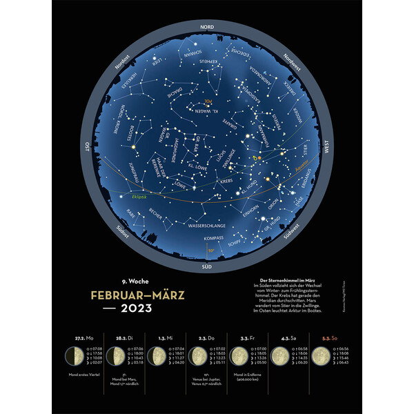 Kosmos Verlag Calendário Himmelsjahr 2023