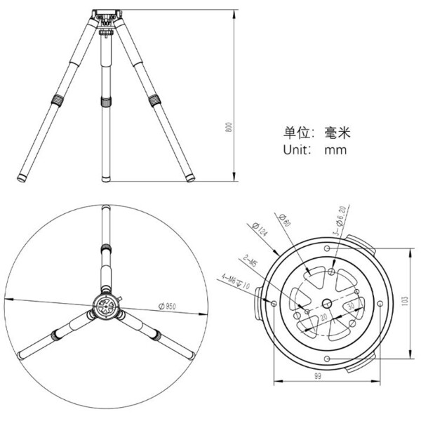 ZWO Montagem AM3 Harmonic Equatorial Mount + Carbon Tripod