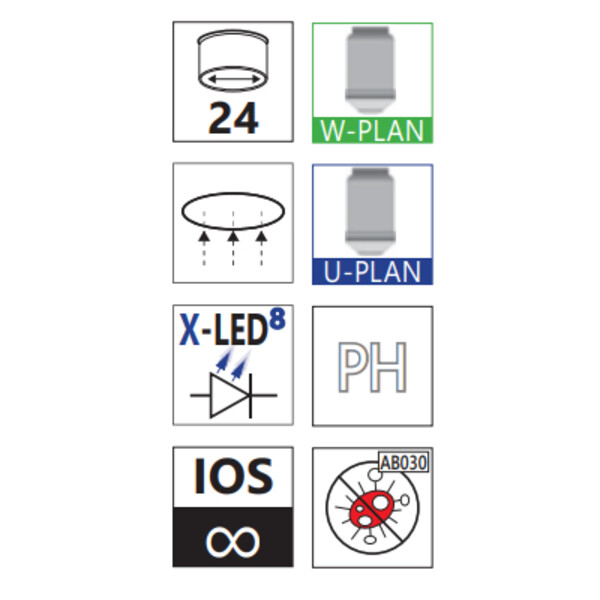 Optika Microscópio invertido IM-5, trino, invers, 10x24mm, LED 8W w.o. objectives