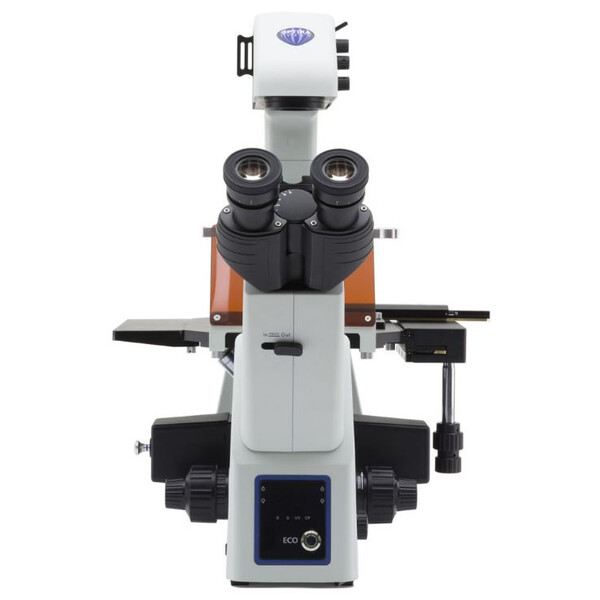 Optika Microscópio invertido IM-5FLD, FL, trino, inverso, 10x24mm, AL/DL, objectivas LED 5W, 8W w.o.
