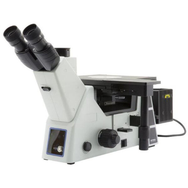 Optika Microscópio invertido IM-5MET, MET trino, inverso, 10x24mm, AL, Halogen, 12V/100W w.o. objectivas