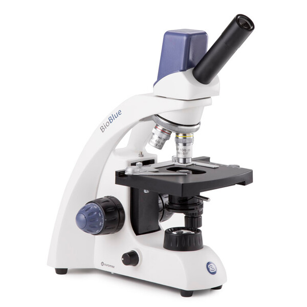 Euromex Microscópio BioBlue, BB.4225, Digital, mono, DIN, 40x - 400x, 10x/18, LED, 1W, com mesa cruzada