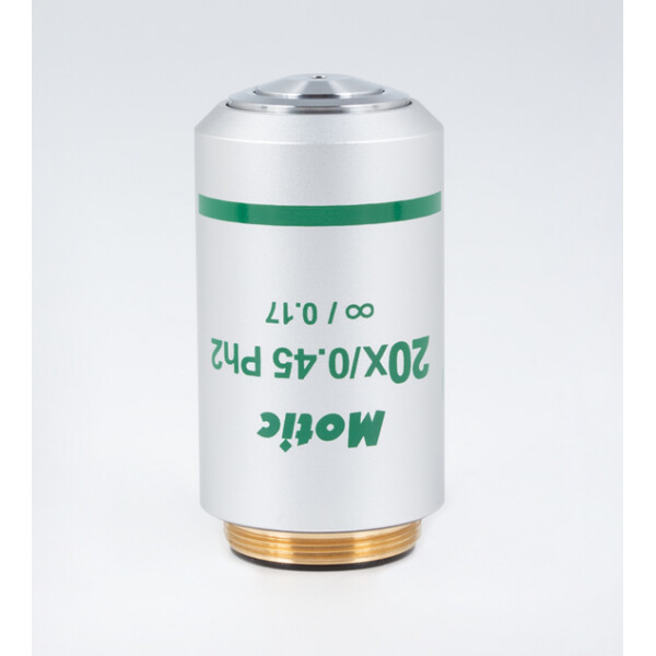 Motic Objetivo 20X / 0.45,wd 0.8mm, CCIS, plano UC, fase pos.Ph2, infinito