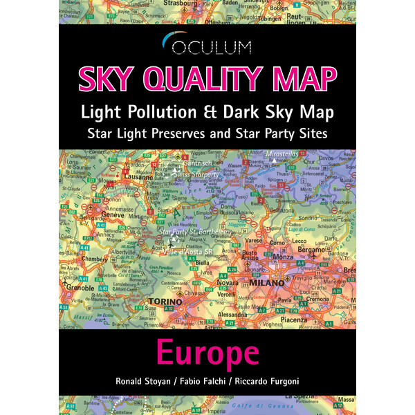 Oculum Verlag mapa de continente Sky Quality Map Europe