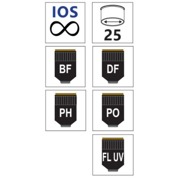 Optika objetivo IOS U-Plan F (Semi-Apo) PH 40x/0.6, M-1323