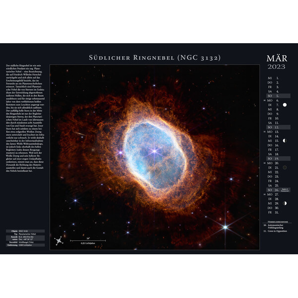 Astronomie-Verlag Calendário Weltraum-Kalender 2023