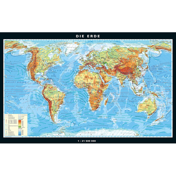 PONS Mapa mundial Die Erde physisch und politisch (158 x 97 cm)
