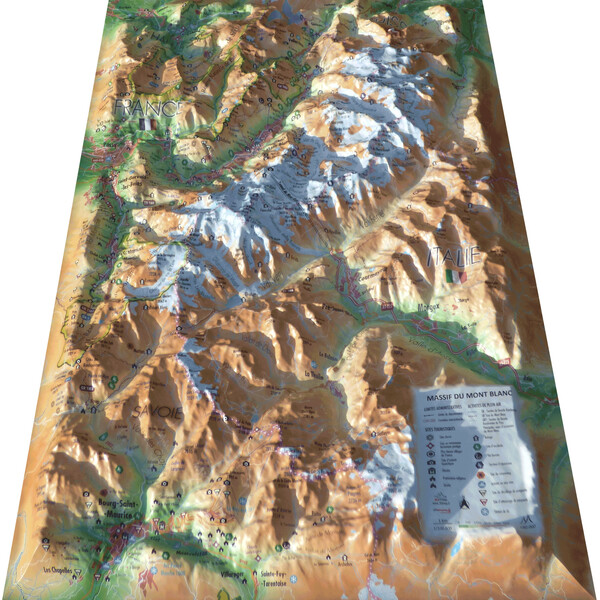 3Dmap Mapa regional Massif du Mont Blanc (61 x 41 cm)