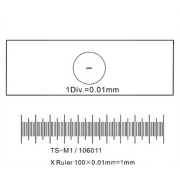 ToupTek Micrómetro de objectos, linhas (X) 1mm/100 div.x0.01mm