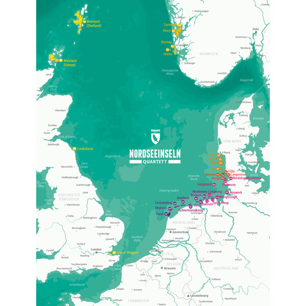 Marmota Maps Quarteto de ilhas do Mar do Norte