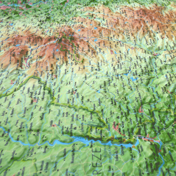 3Dmap Mapa regional Le Parc Naturel Régional des Volcans d'Auvergne