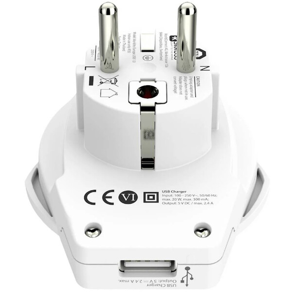 Skross Adaptador de viagem Mundo para a Europe USB 1.0