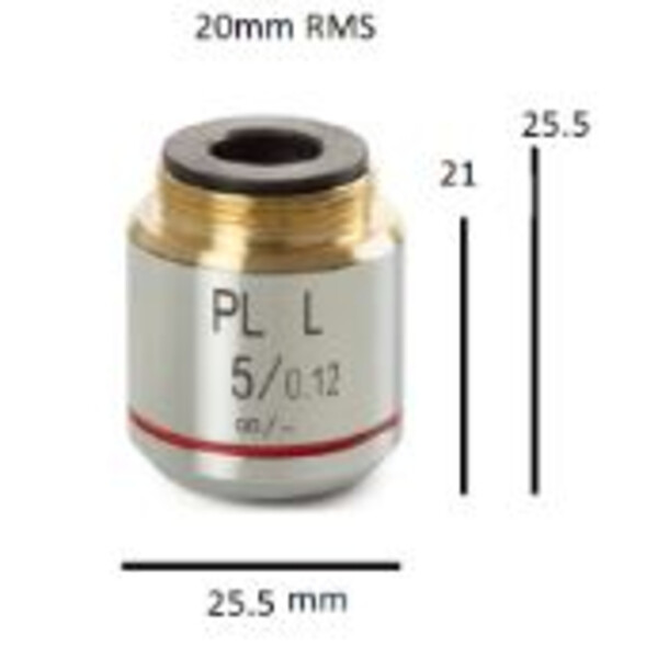 Euromex Objetivo BS.8105, Plan PL 5x/0.12, w.d. 26.1 mm, infinito (bScope)