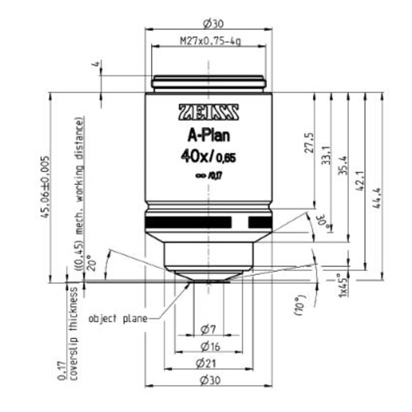 ZEISS objetivo A-Plan 40x/0,65 M27
