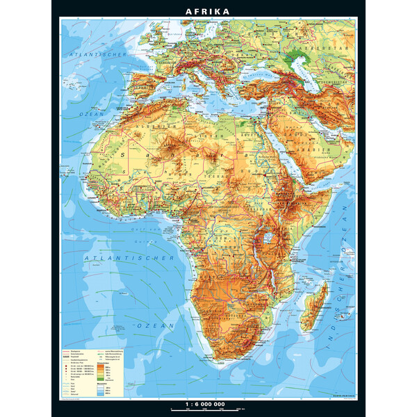 PONS mapa de continente África físico (157 x 206 cm)
