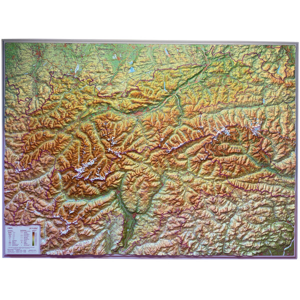 Georelief Mapa regional Tirol (77 x 57 cm) 3D Reliefkarte