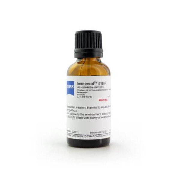 ZEISS Óleo de imersão Immersol 518 F isento de fluorescência, lubrificador 20 ml