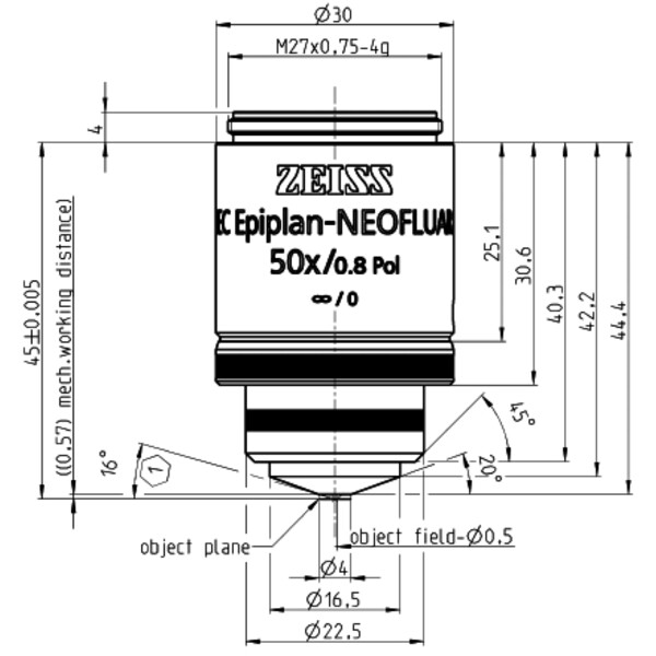 ZEISS objetivo Objektiv EC Epiplan-Neofluar 50x/0,8 HD DIC wd=0,59mm