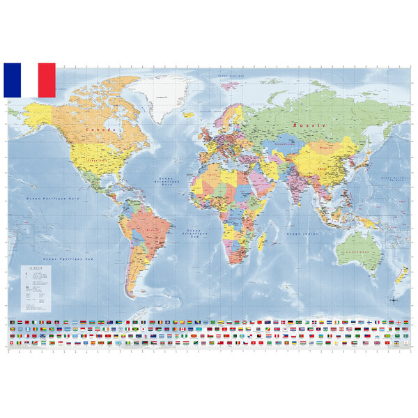 GeoMetro Mapa mundial político (140 x 100 cm)