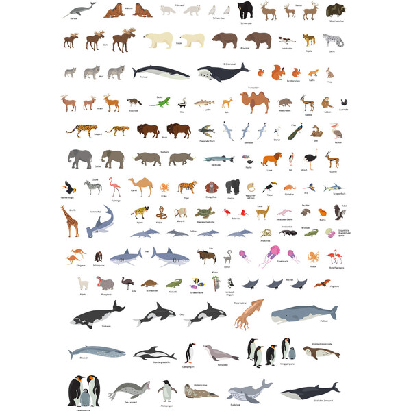 GeoMetro Mapa para crianças O mundo dos animais (84 x 60 cm)