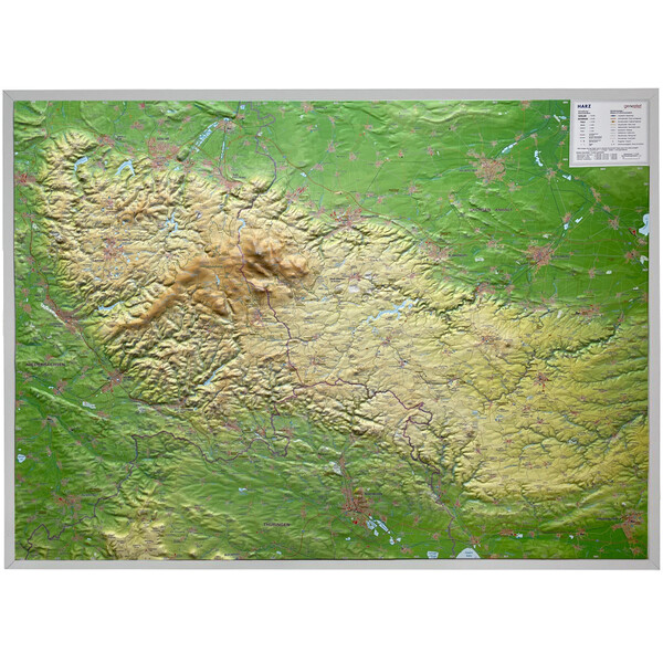 Georelief Mapa em relevo Harz 3D (77 x 57 cm)
